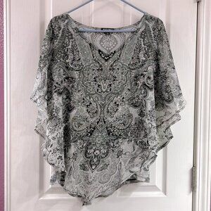 Tank top with sheer overlay